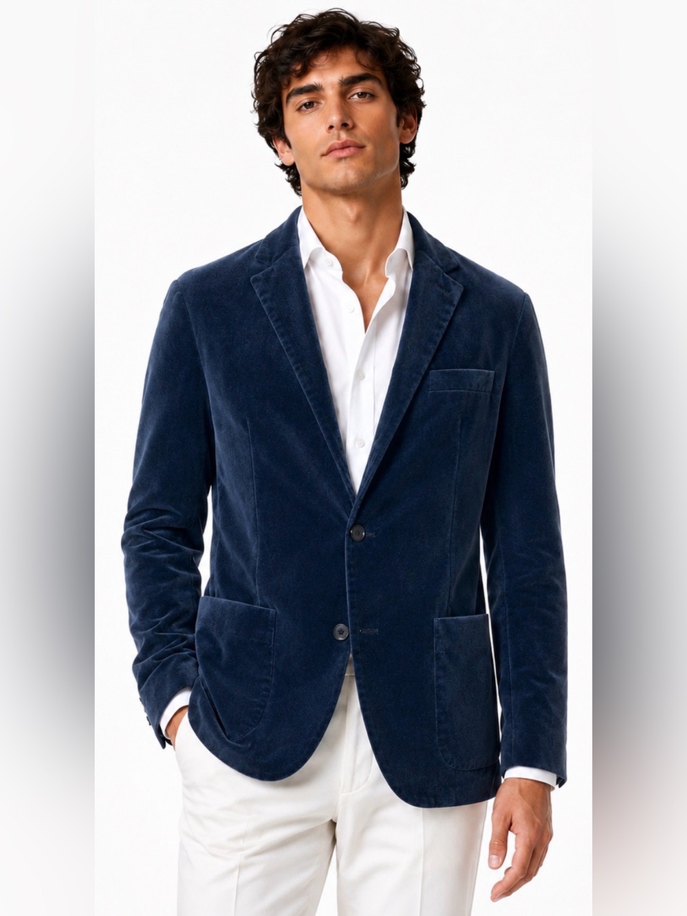 Juicy Couture velvet blazer suit coat jacket mens navy blue stylish club dressy